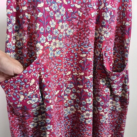 J. Jill Casual Floral Print Pull Over Dress, Size Medium, Short Sleeve Loose Fit - Picture 8 of 16